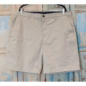 Daniel Hechter Paris Mens Size 40 Beige Slash Pockets Flat Front Chino Shorts